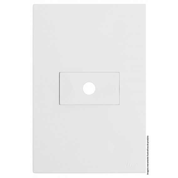 Placa Furo Horizontal 4x2 - RECTA Branco Satin Fosco